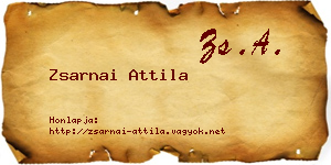 Zsarnai Attila névjegykártya